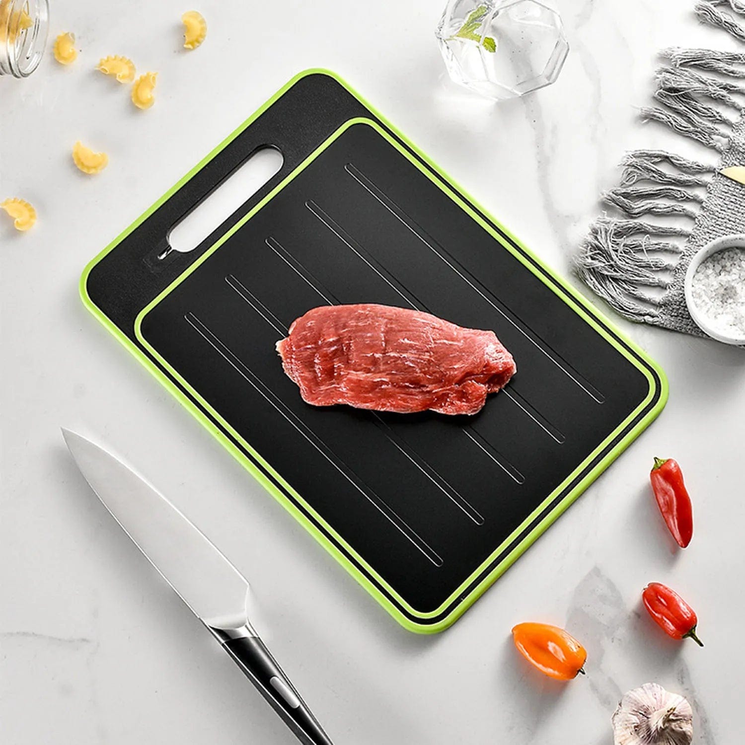 4-in-1 Cutting Board, Defrost Tray & Knife Sharpener - kitchy