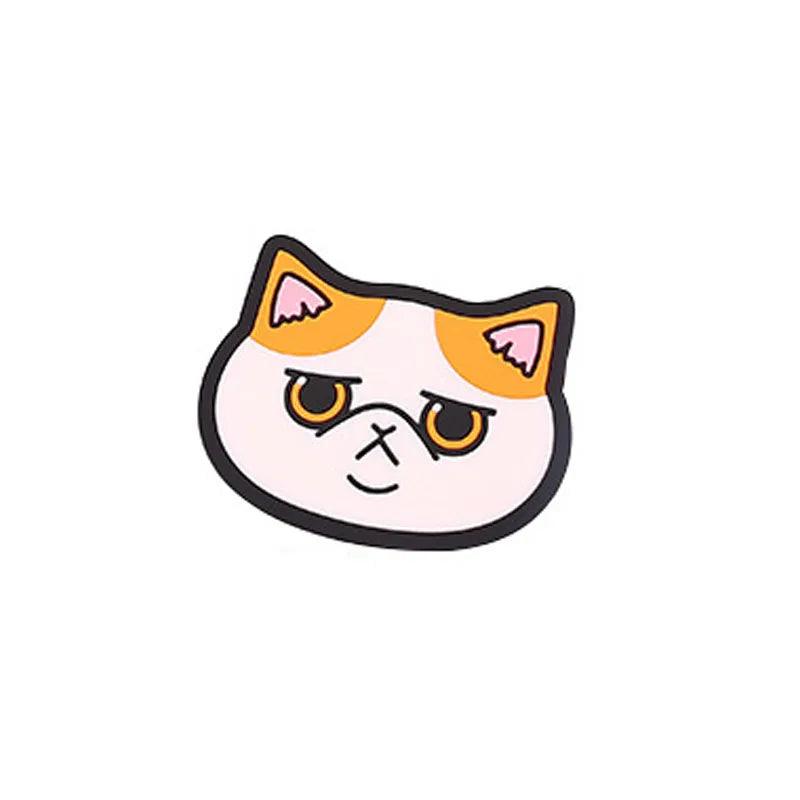 Adorable Drink Coaster - Orange and white cat-themed silicone coaster with wide eyes.