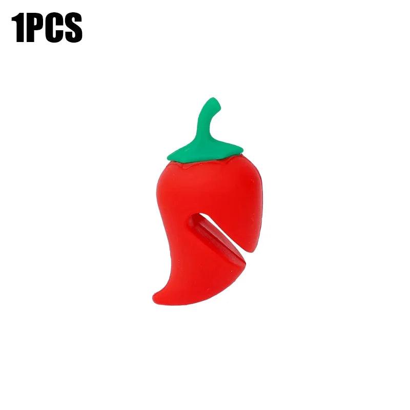 Cute Silicone Pot Lid Lifter - Chili pepper-shaped silicone lid lifter.