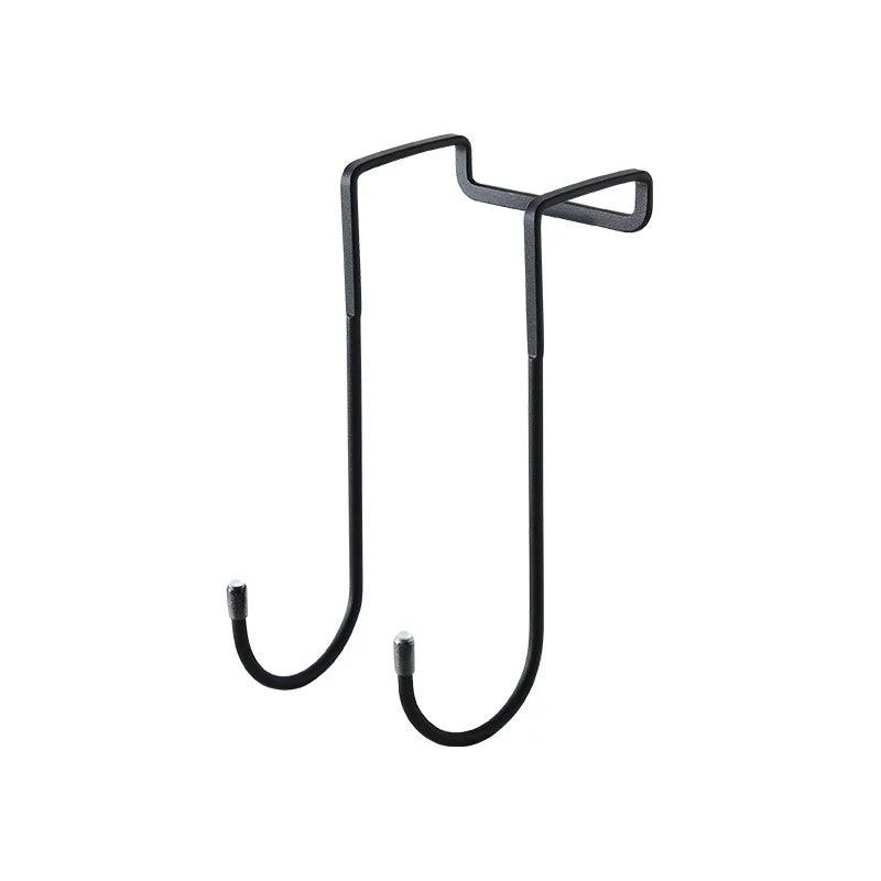 Exclusive black space-saving double hook on white background.