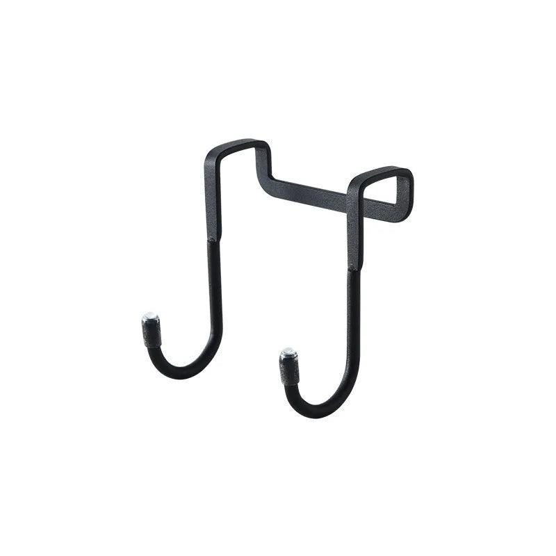 Large black space-saving double hook on white background.