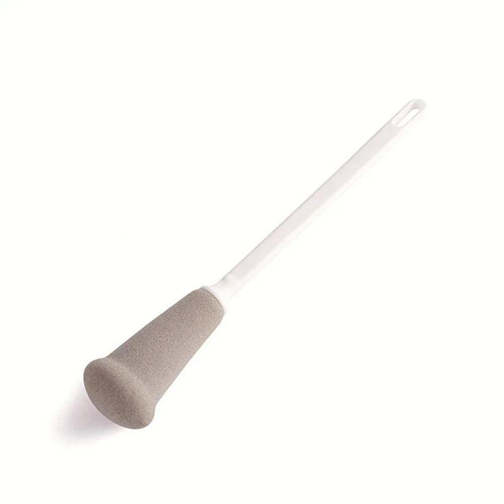 White Versatile bottle cleaning brush with long handle for effective cleaning.